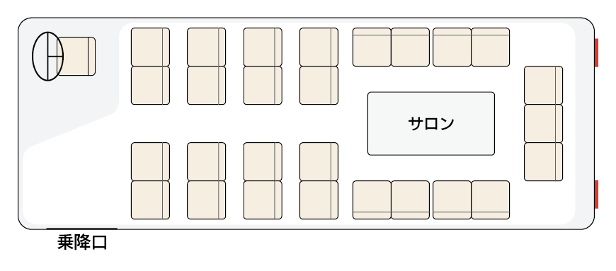 中型バス27人乗り座席表